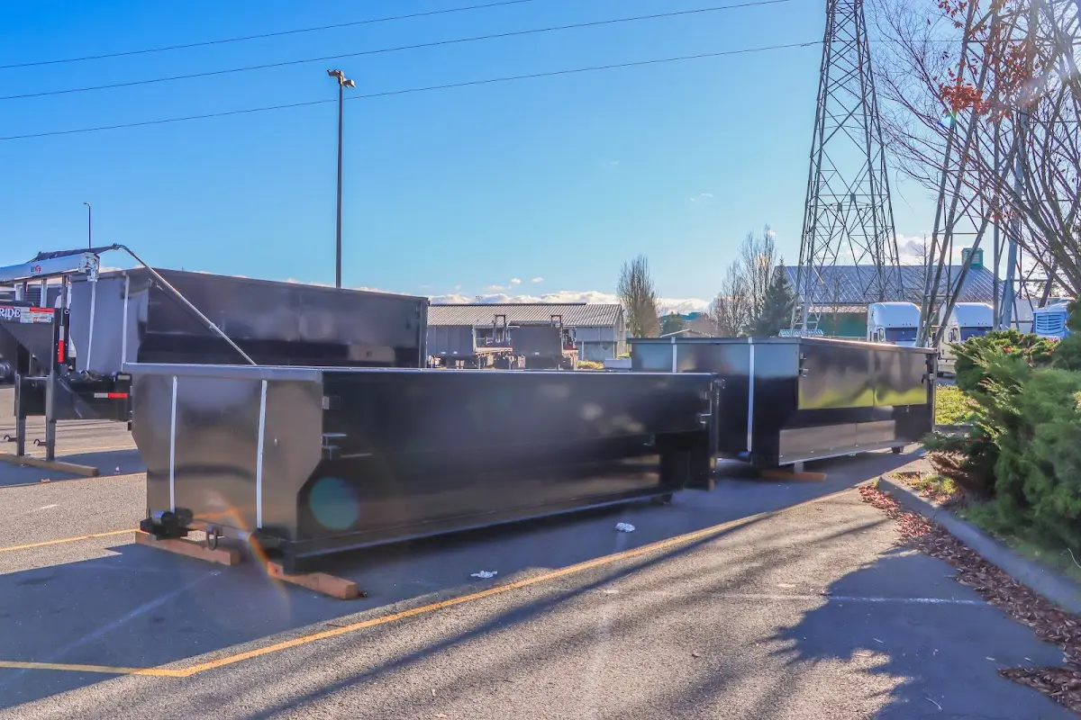 Roll-off dumpster ready for waste disposal at job site for Roofing Dumpster Rental in Anderson